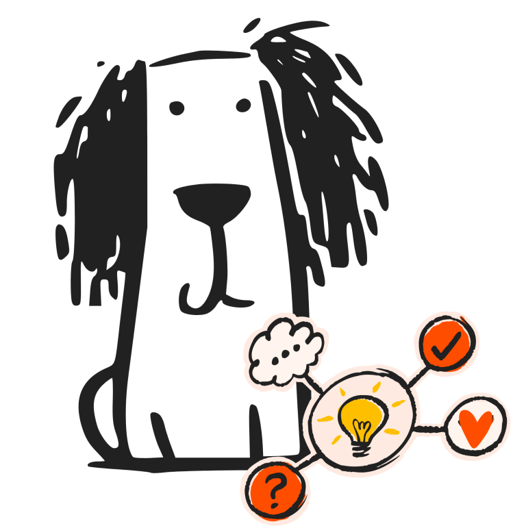 Vermittlungsarbeit Ein Hund mit Mindmap
