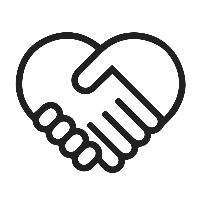 Für Partner Icon Händeschütteln mit Herz
